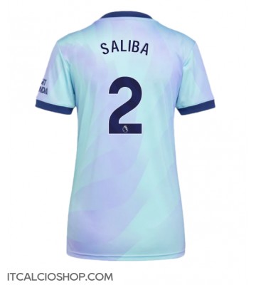 Arsenal William Saliba #2 Terza Maglia Femmina 2024-25 Manica Corta